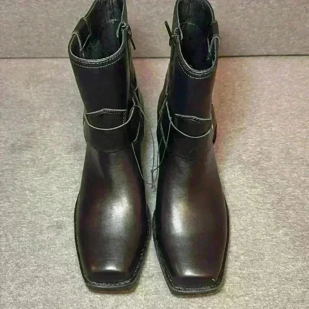 Indigo Rd. Western Silver Harness Black Boot Side Zip Heeled Platform Sz 8.5 - Picture 3 of 13
